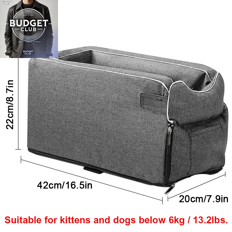 Portable Pet Car Seat for Dogs and Cats for Travel Safety and Comfort Carrier